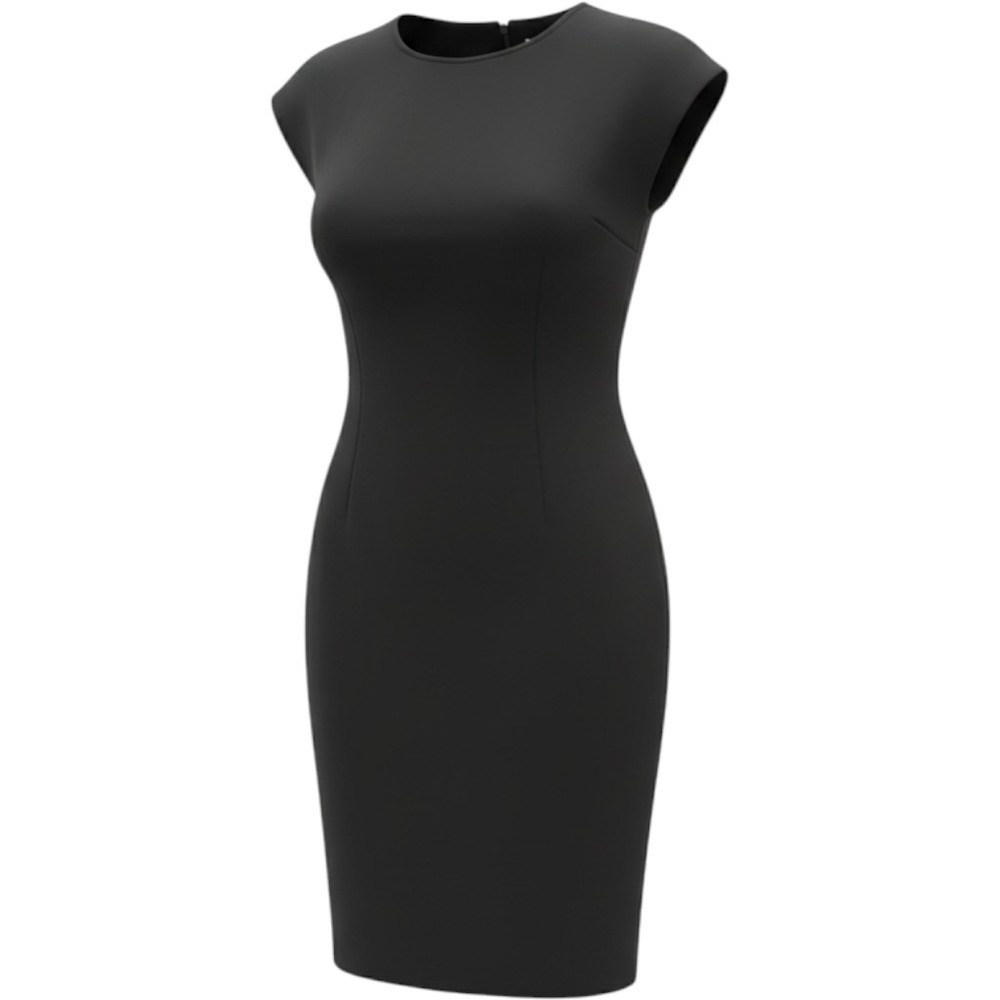 Vintage Studio C Black Sheath Dress ILGWU Union Made USA | Minimalist LBD Size 8